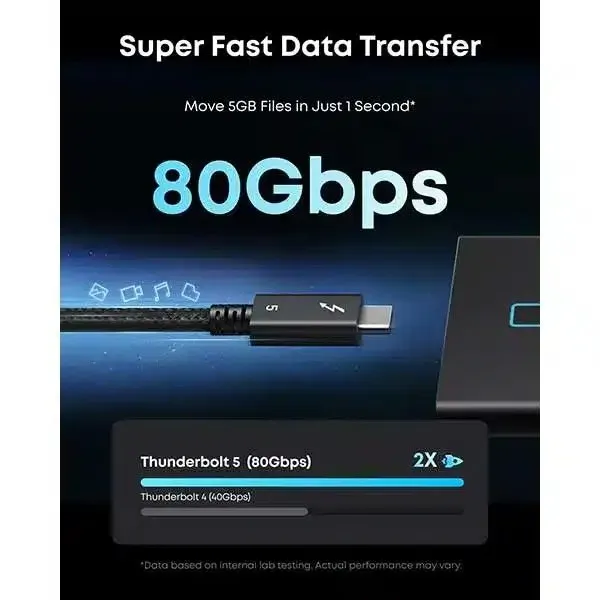 Anker Prime Thunderbolt 5 Cable 80 Gbps 240w 3.3 Ft 4