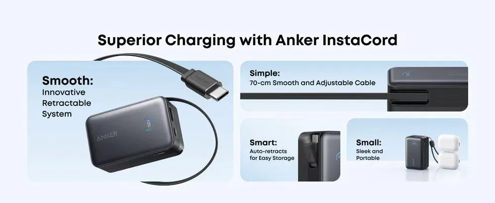 Anker Nano 10000mah 45w Power Bank With Built In Retractable Usb C Cable 9