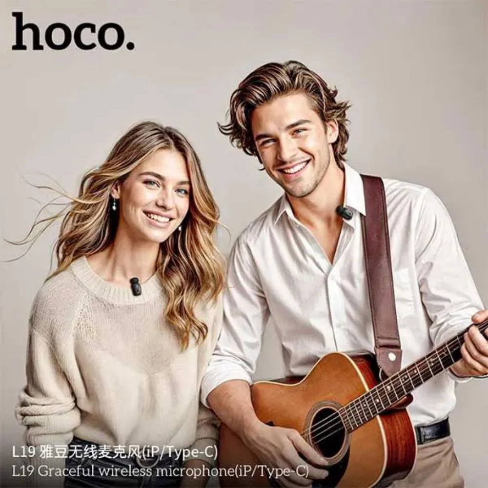Hoco L19 Graceful Dual Mic Lavalier Wireless Microphone 5
