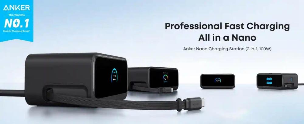 Anker Nano 7 In 1 Charging Station 100w A91c8 With Retractable Usb C Cable (1)
