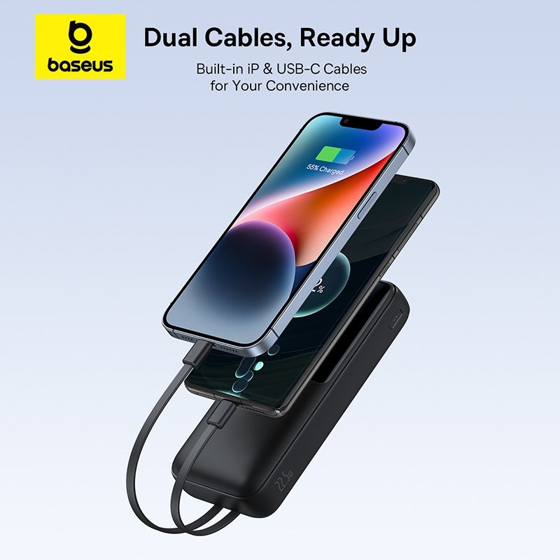 Baseus Lipow 20000mah 22 5w Dual Cable Powerbank (1)