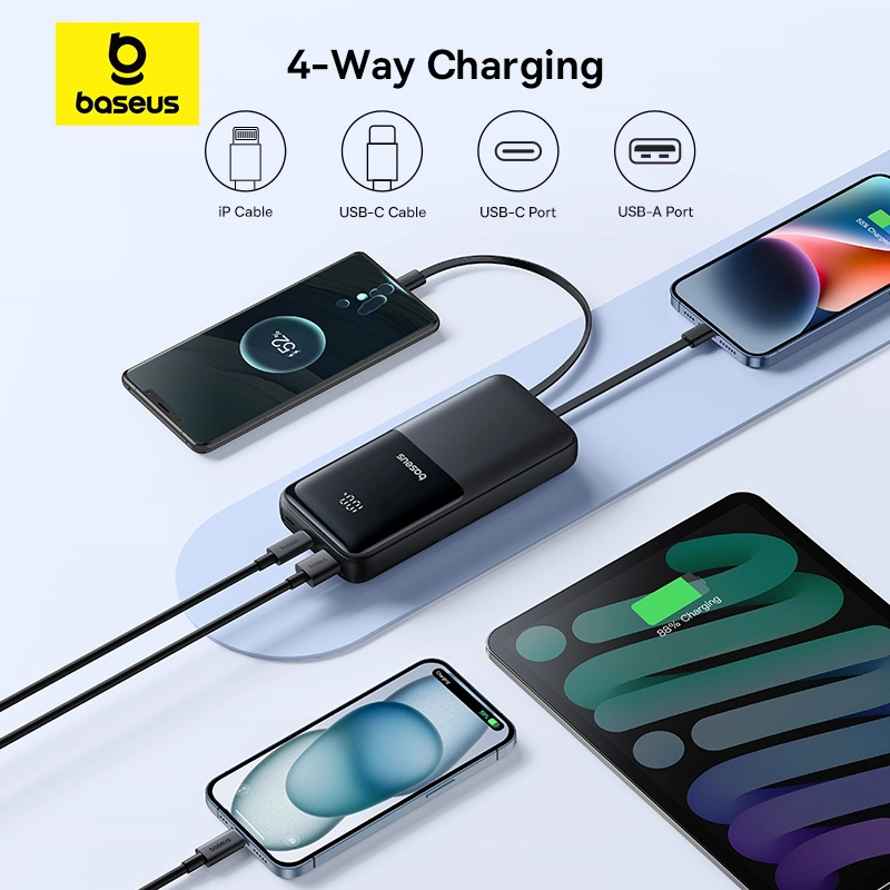 Baseus Lipow 20000mah 22 5w Dual Cable Powerbank (2)