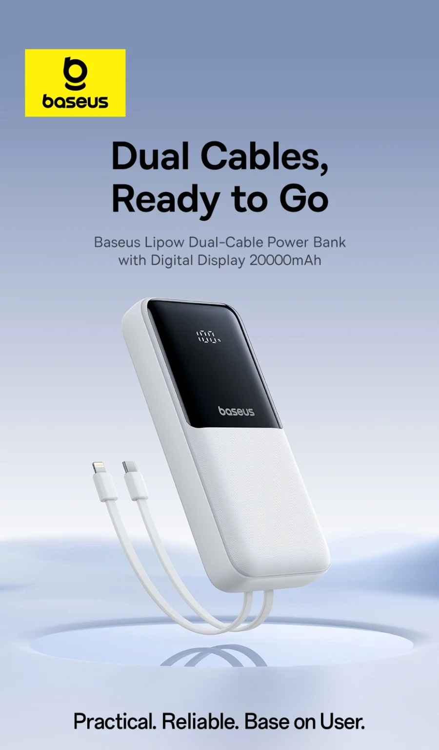 Baseus Lipow 20000mah 22 5w Dual Cable Powerbank (3)
