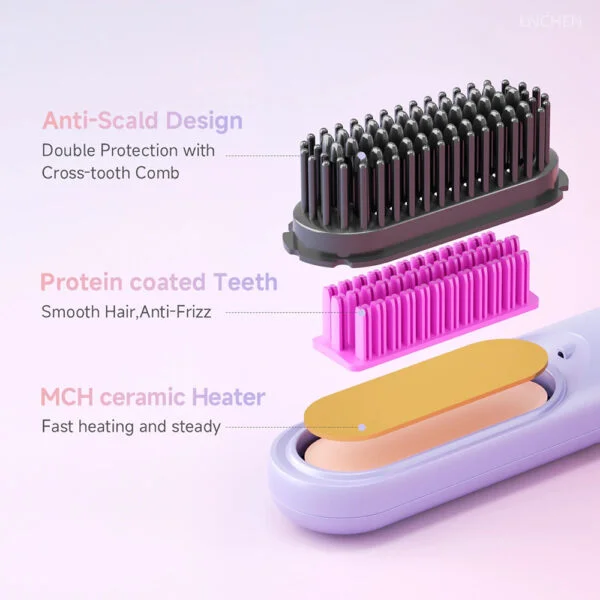 Enchen H100 Cordless Portable Hair Straightener Brush (3)