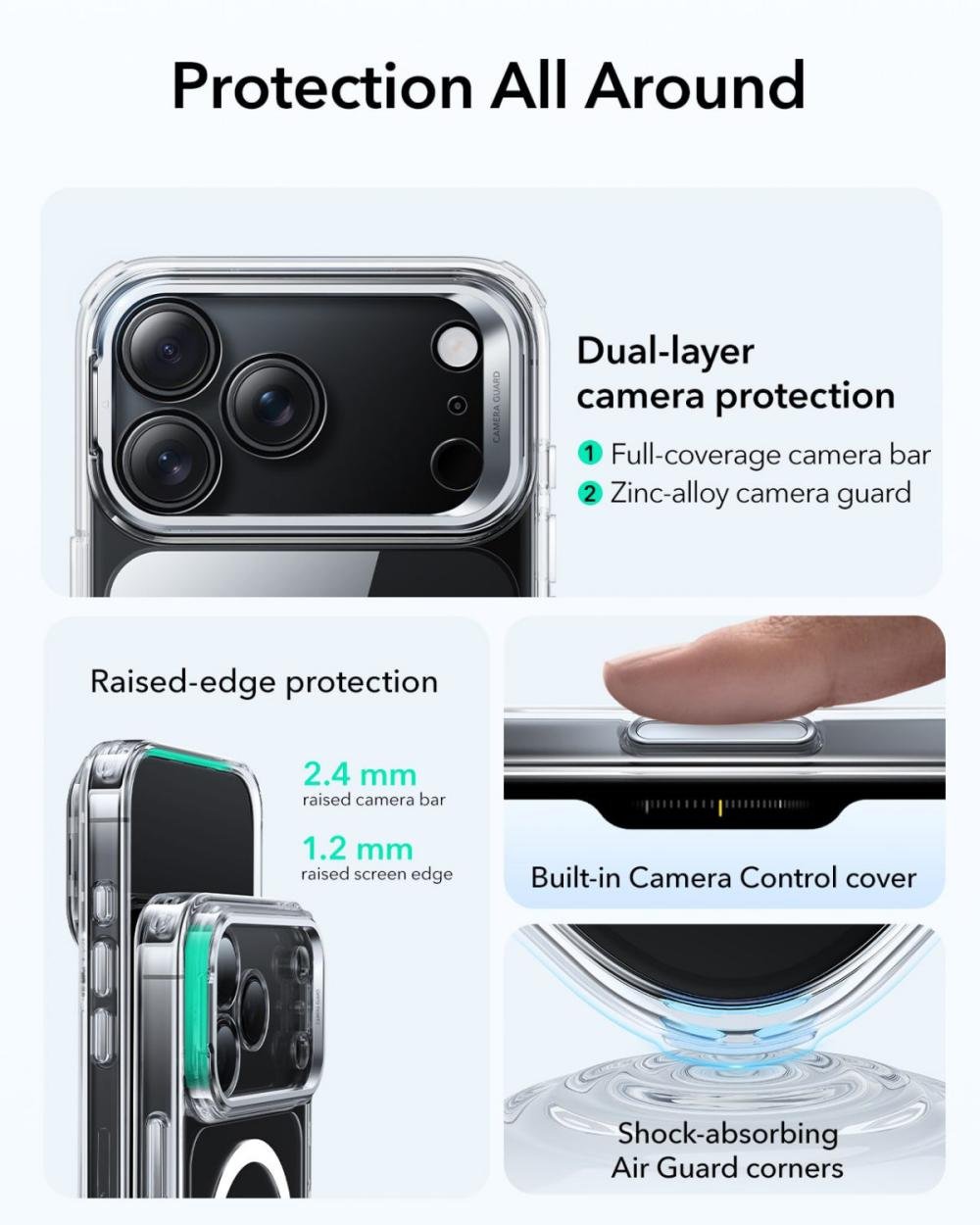 Esr Iphone 17 Series Clear Classic Stash Stand Case With Camera Control Button (3)