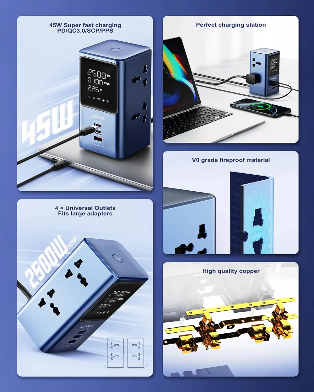 Ldnio Sc2 Tower Extension Power Socket (5)