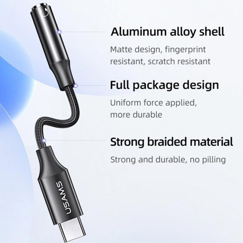 Usams Au16 Type C To 3 5dc Audio Dongle Dac Support (2)