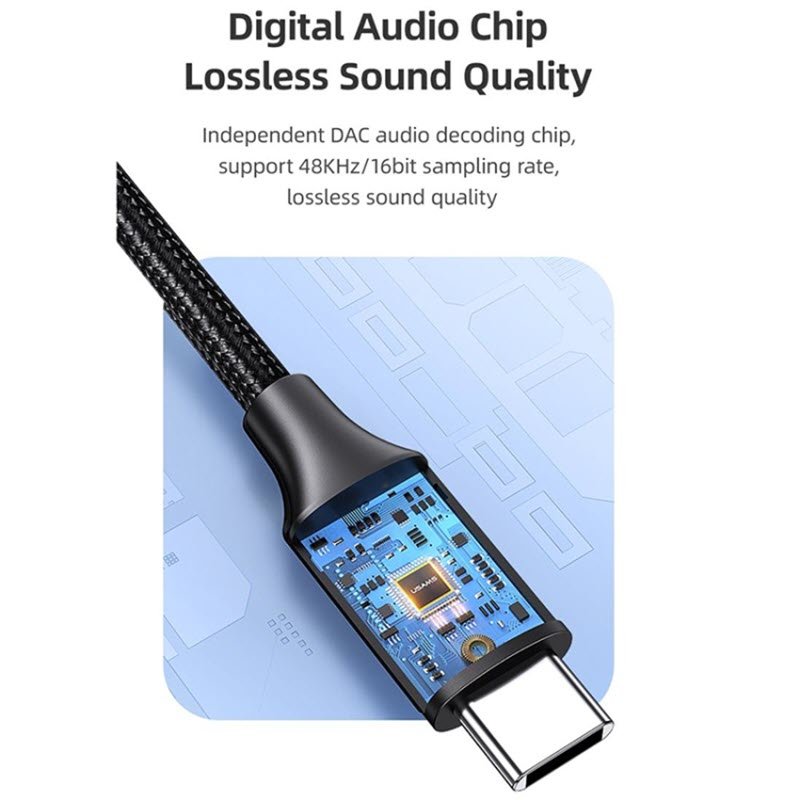 Usams Au16 Type C To 3 5dc Audio Dongle Dac Support (4)