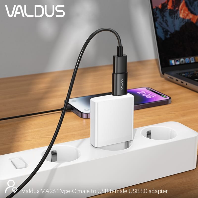 Valdus Va26 Usb C Male To Usb A Female Otg Adapter (1)