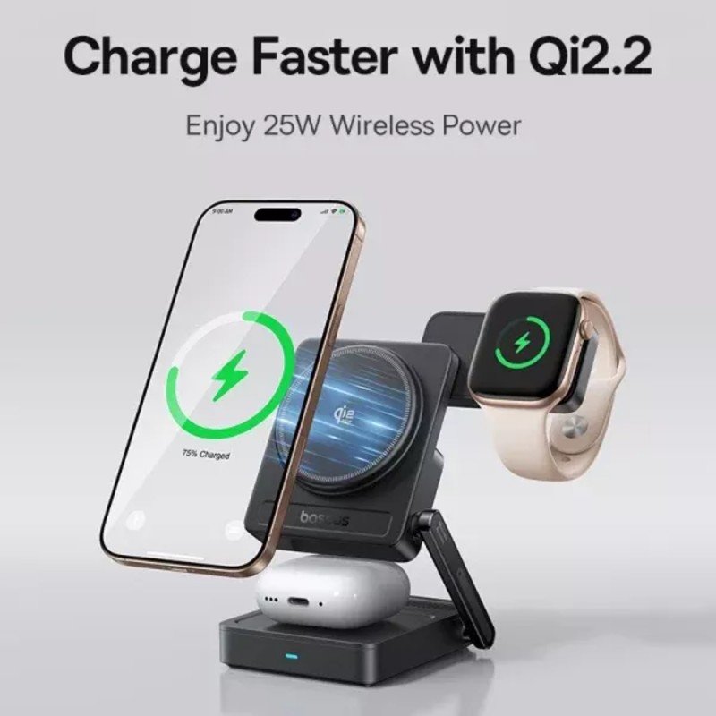 Baseus Picogo Af21 3 In 1 Qi2 2 Wireless Charger 25w Foldable Fast Charging Station (2)