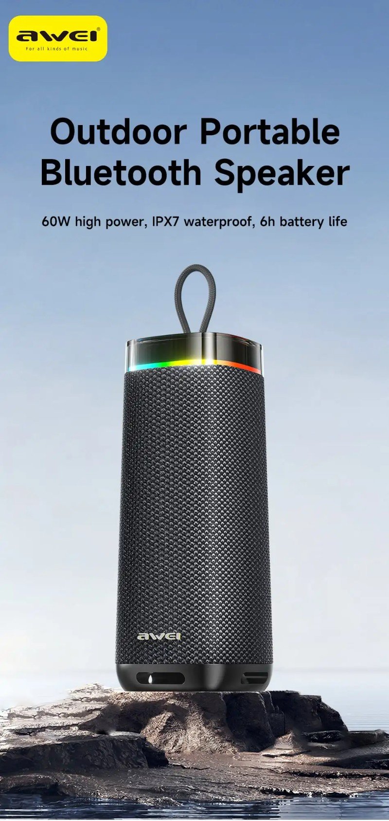 Awei Ka66 60w Ipx7 Waterproof Bluetooth Speaker (3)