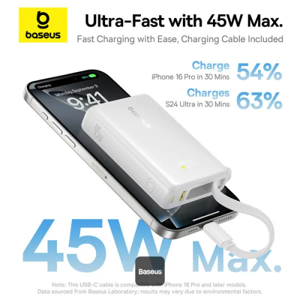 Baseus Picogo 10000mah 45w Power Bank With Built In Usb C Cable 2 (5)