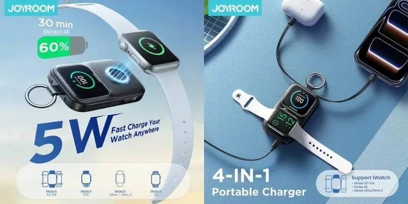 JOYROOM JR-W19 3-in-1 5000mAh Magnetic Watch Charger Power Bank