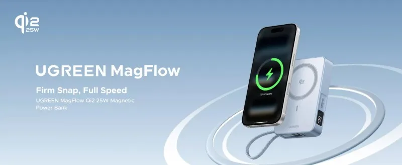 UGREEN PB773 10000mAh 25W Qi2 Magflow Magnetic Wireless Power Bank