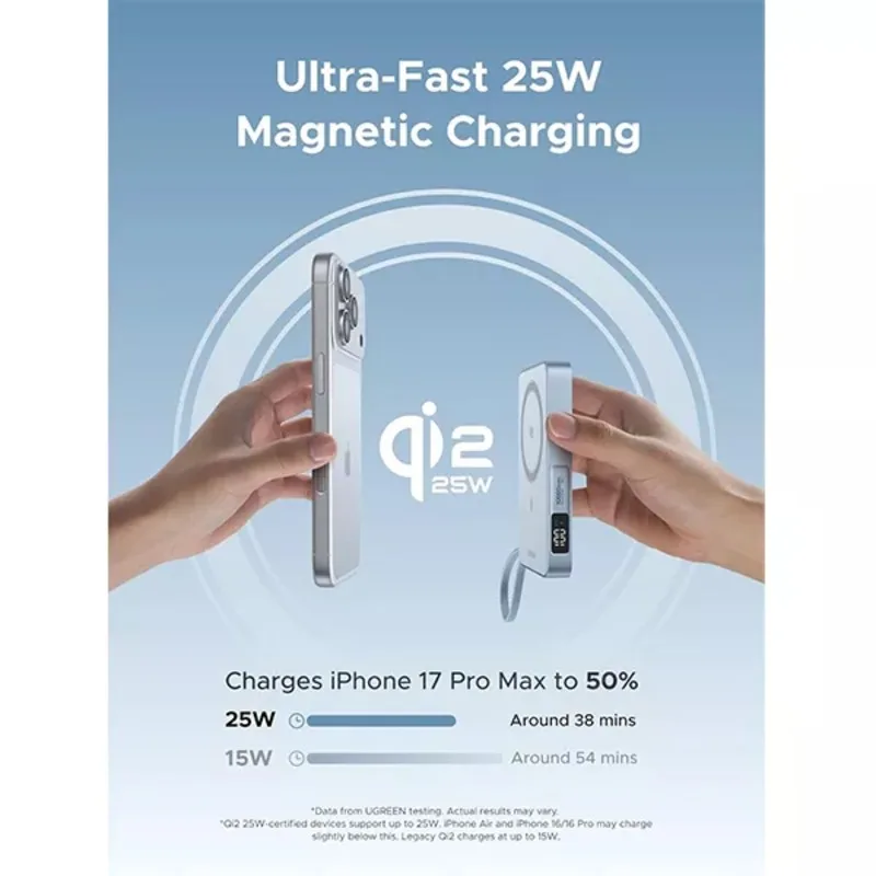 UGREEN PB773 10000mAh 25W Qi2 Magflow Magnetic Wireless Power Bank
