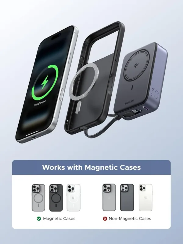 UGREEN Qi2 30W 20000mAh 15W MagSafe Power Bank (55450B)