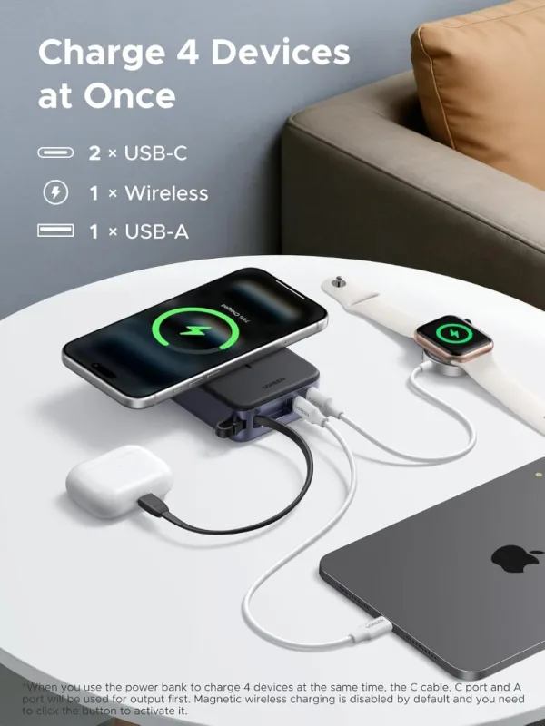 UGREEN Qi2 30W 20000mAh 15W MagSafe Power Bank (55450B)