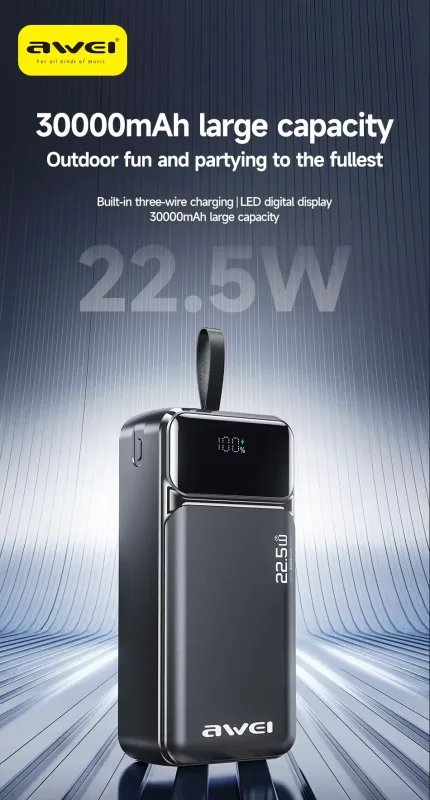 Awei PA-103 30000mAh 22.5W Fast Charging Power Bank