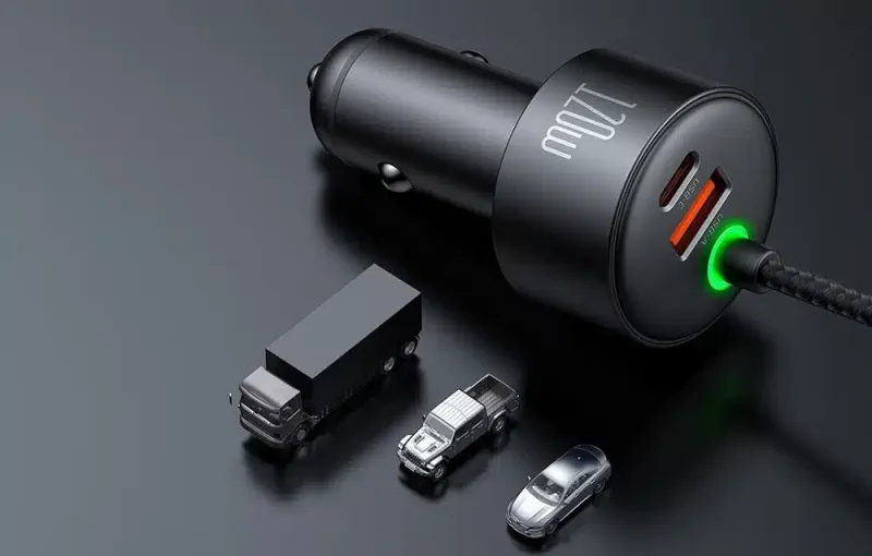 Mcdodo CC-0370 120W Retractable Car Charger with USB-C & Lightning Cables