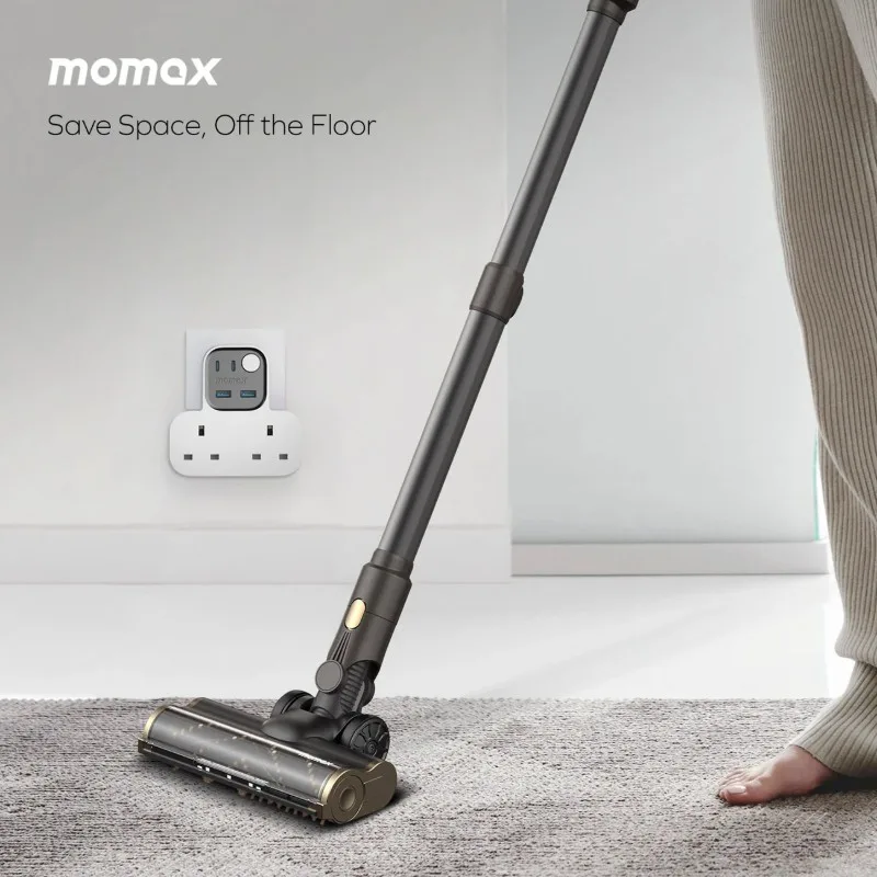 Momax 1-Charge Work Flow T-Shaped Extension Cord With 2 Sockets, 2 USB-A and 2 USB-C Ports