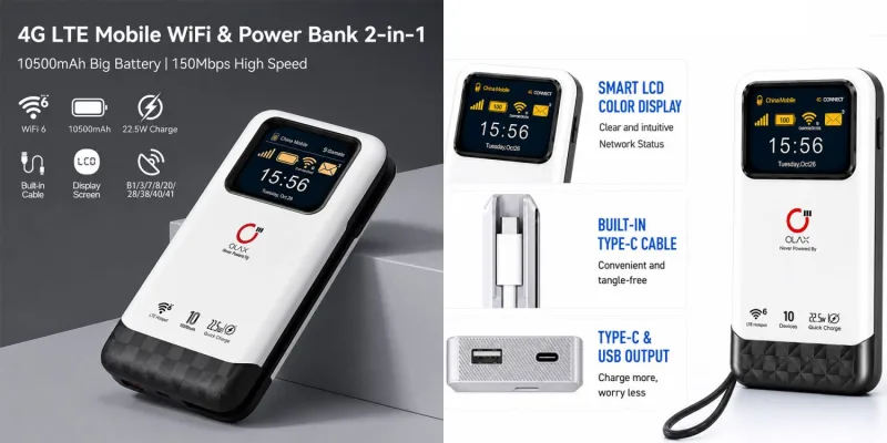 OLAX M200 GOMATE 4G LTE Pocket Router with Power Bank and Unlocked SIM Support
