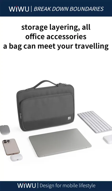 WiWU Cozy Classic Waterproof Polyester Laptop Sleeve – 16 inch