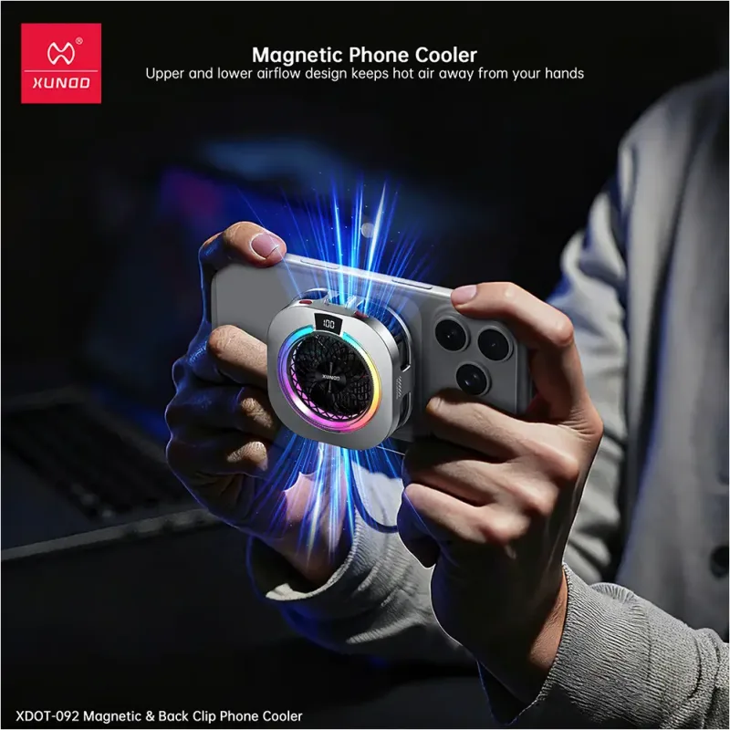 XUNDD XDOT-092 Magnetic Back Clip Phone Cooler for Mobile Gaming & Streaming