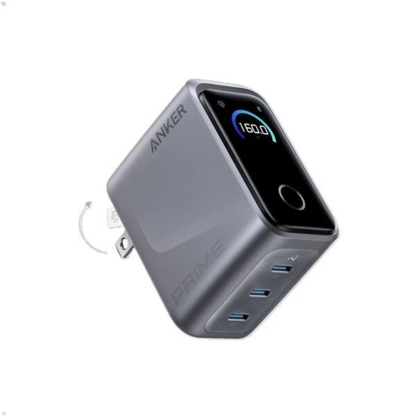 Anker Prime 160W USB-C GaN Charger (A2687) – Smart 3-Port Fast Charging Station