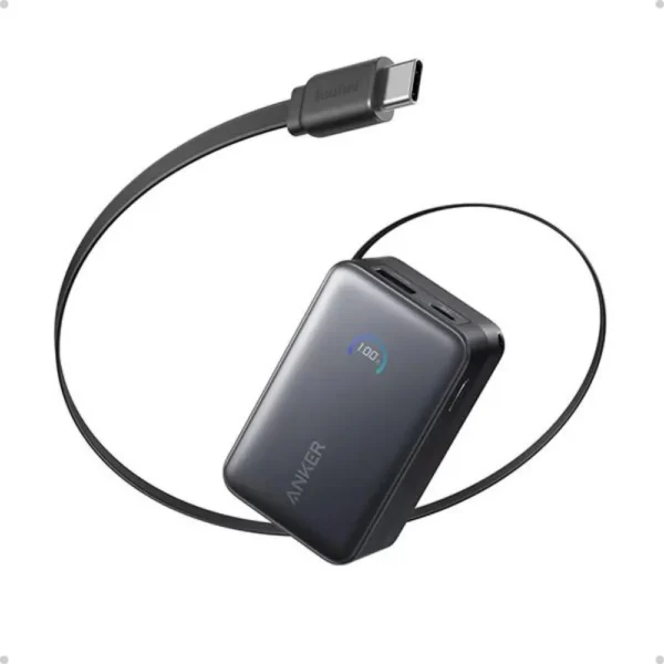 Anker Nano 10000mAh 45W Power Bank with Built-In Retractable USB-C Cable