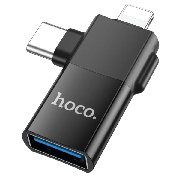 Hoco UA17 2-in-1 iP male/Type-C Male to USB Female Adapter