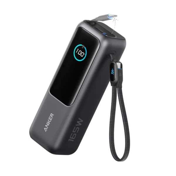 Anker A1695 Laptop Power Bank 25K mAh 165W, Built-In Retractable Cables Smart Display