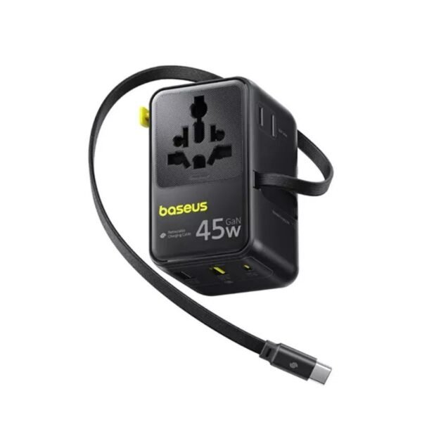 Baseus PicoGo AG11 45W GaN Universal Travel Adapter with Retractable Cable