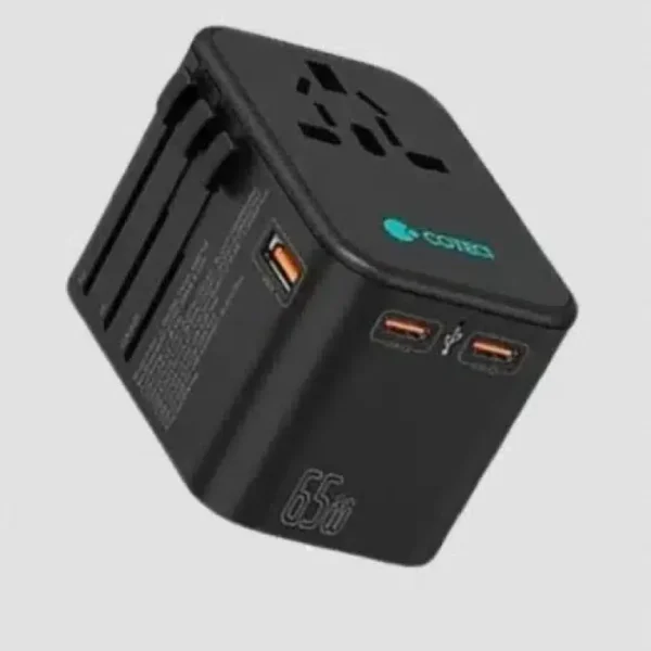 COTECI 88005 65W GaN Universal Travel Charger Adapter with Dual USB-C + USB-A
