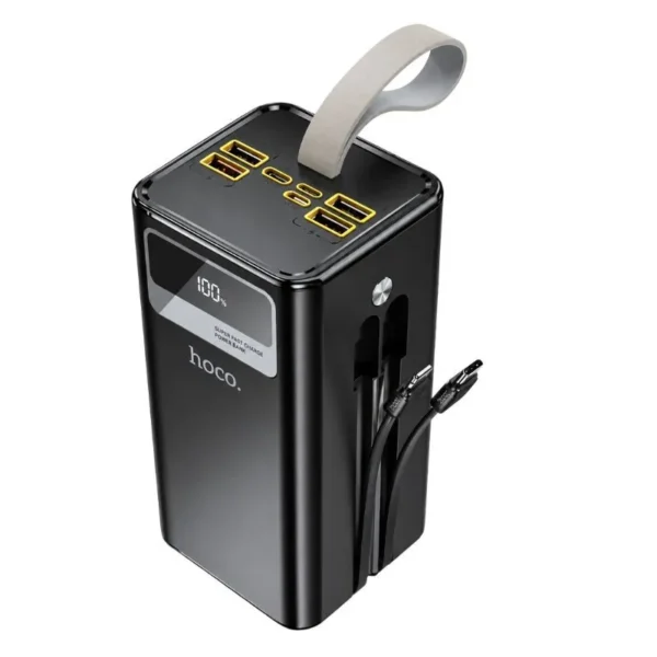 HOCO DB58 30000mAh 22.5W Power Bank with 3 Built-in Charging Cables, Black