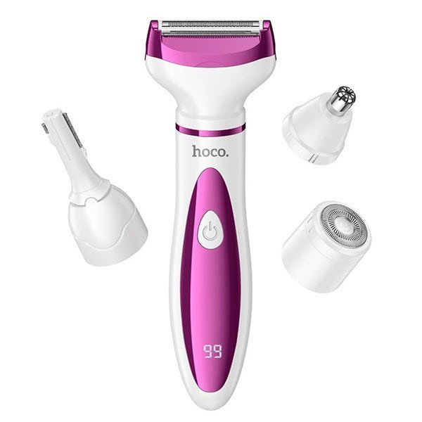 Hoco HP80 4-in-1 Ladies Trimmer – Body, Nose, Eyebrow & Facial Hair Shaver | Rechargeable, Digital Display, Waterproof Grooming Kit