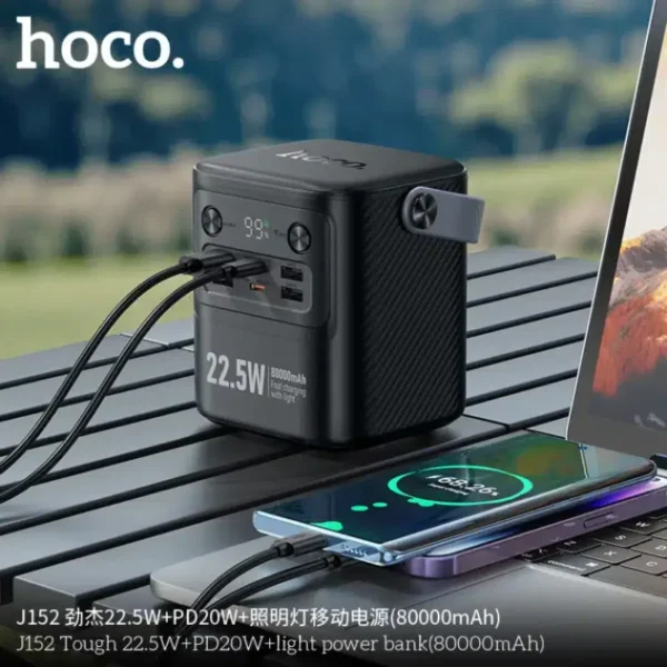 Hoco J152 Tough 80000mAh 22.5W + PD20W Power Bank for Travel & Backup with Powerful Charging