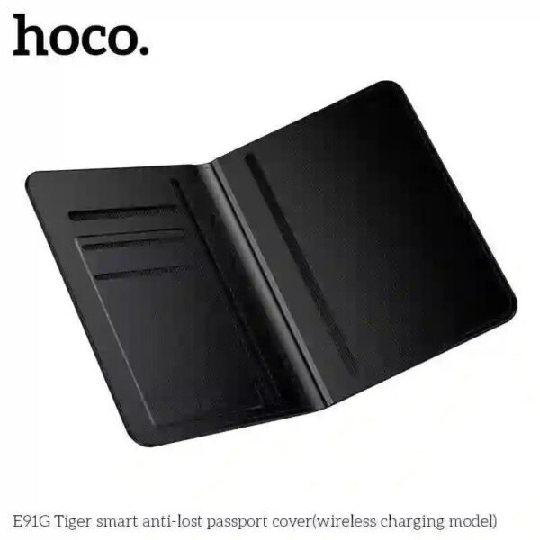 Hoco E91G Tiger Anti-Lost Smart Passport Cover – Wireless Charging | RFID Travel Passport Holder