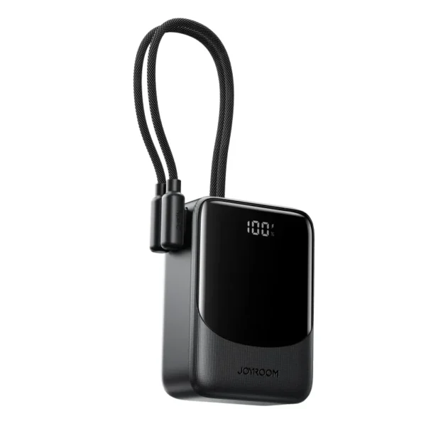 JOYROOM JR-PC1 22.5W 10000mAh Mini Power Bank with Built-in USB-C & Lightning Cables – Compact Travel Charger