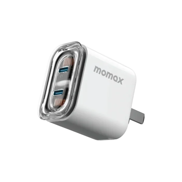 Momax 1-Charge Flow 2-Port GaN Charger 35W Fast Dual USB-C Charging with Powerful Charging