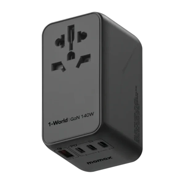 Momax 1-World Universal 4-Port Travel GaN Charger 140W + USB-C Cable