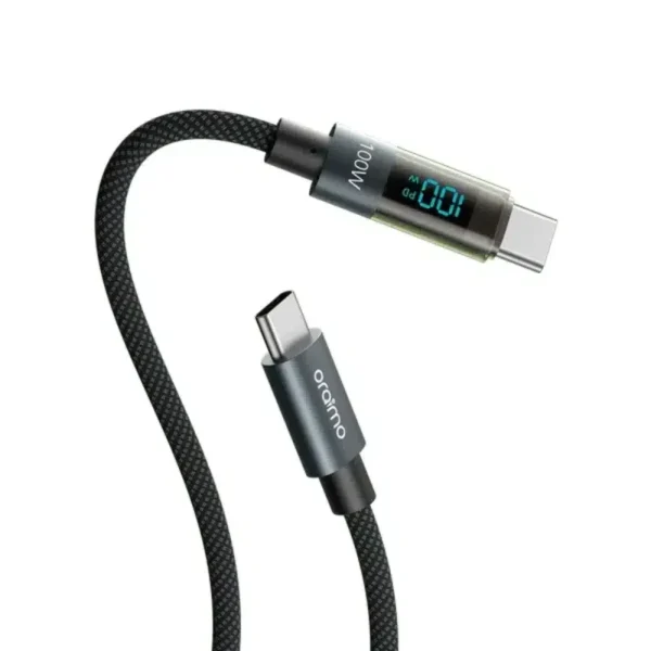Oraimo OCD-175CC 100W Type-C to Type-C Fast Charging Cable with Digital Power Display