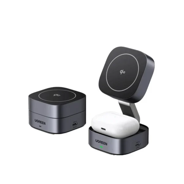 UGREEN W702 2-in-1 Qi2 Magnetic Wireless Charger 15W Foldable Fast Charging Station (Reliable)