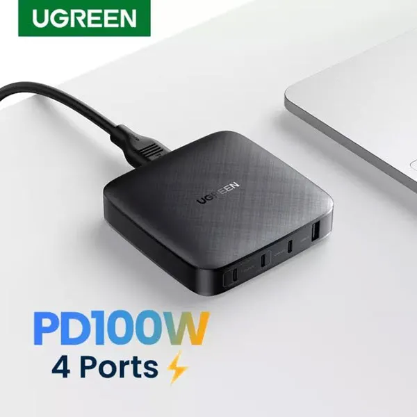 Ugreen GaN Charger 100W 3x Type-c 1x Usb A Super Fast Charging Adapter With 100W Type-C Cable