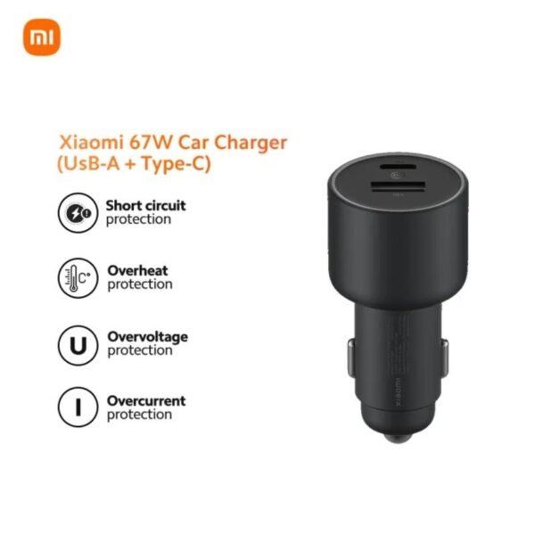 Xiaomi 67W Car Charger CC07ZM Dual Port USB-A & Type-C